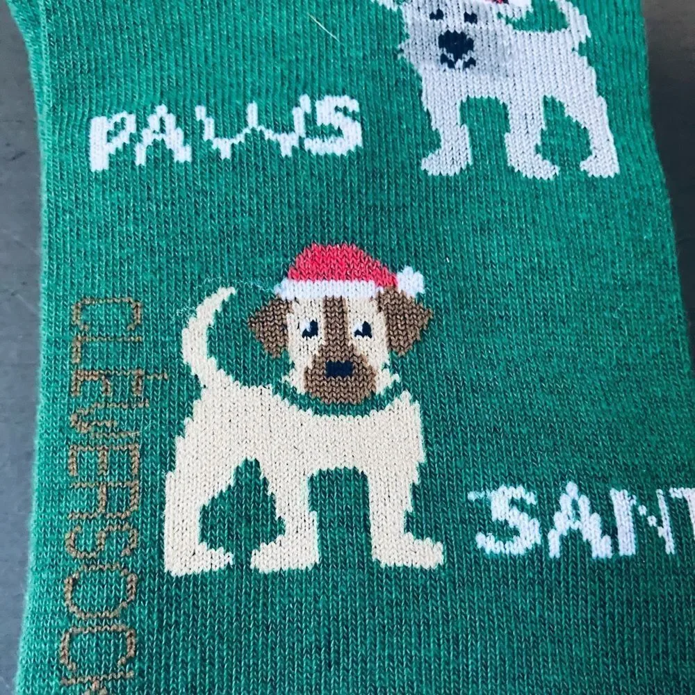 NWT Santa Paws Dog Print Christmas Fun Socks